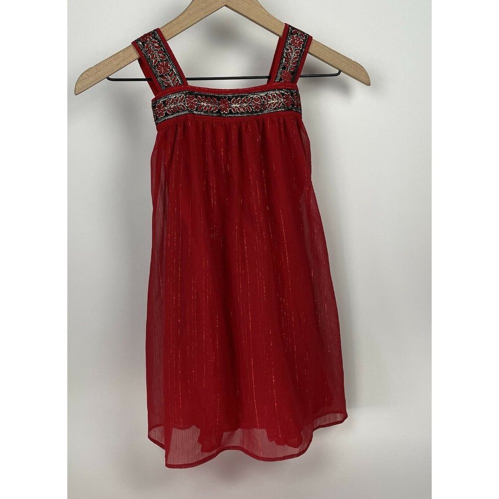 Sweet Boutons Maxi Dress Red Black Metallic Lined Party Formal Boutique 3T 3 USA